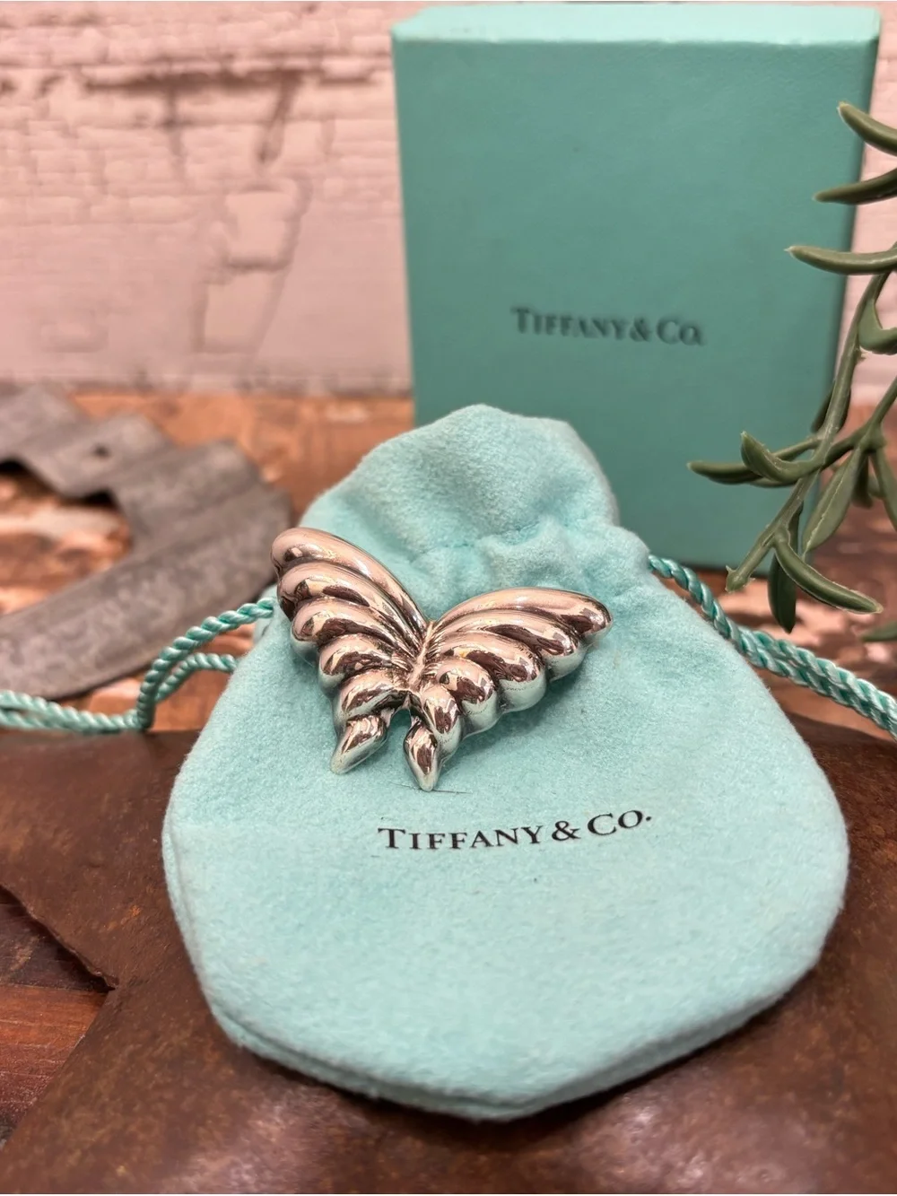 Tiffany & Co. Sterling Silver Butterfly Brooch With Dust Bag & Box Included